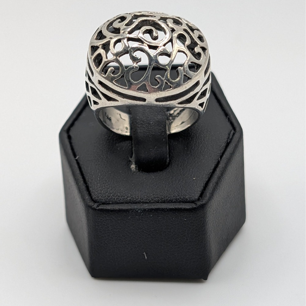 Sterling Silver 925 Mexico‎ Filigree Dome Statement Ring Size 8.75